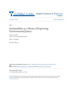 Sustainability as a Means of Improving Environmental Justice