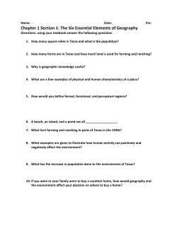 Chapter 1 Section 1: The Six Essential Elements of Geography
