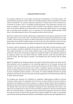 Statement by Eurogroup on Greece, 5 May 2014