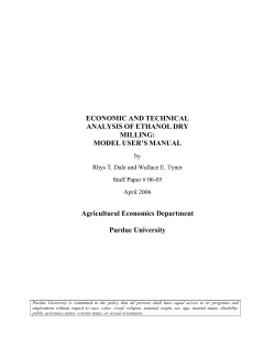 ECONOMIC AND TECHNICAL ANALYSIS OF ETHANOL DRY