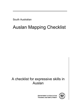 Auslan Mapping Checklist