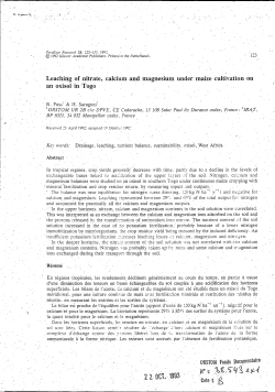 Leaching of nitrate, calcium and magnesium under - IRD