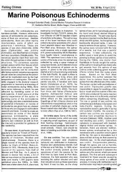 Marine Poisonous Echinoderms - Central Marine Fisheries