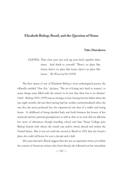 Elizabeth Bishop, Brazil, and the Question of Home