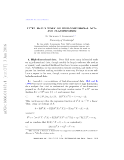 Peter Hall`s work on high-dimensional data and
