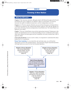 Unit 2 Forming A New Nation - Greene Central School District