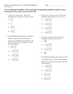 A2.S.15: Binomial Probability 1