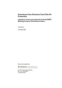 Greenhouse Gas Emissions from Palm Oil Production