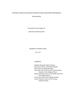 Intraoral pressure and sound pressure during woodwind performance.