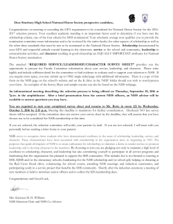 2016-17 NHS Candidate Questionnaire