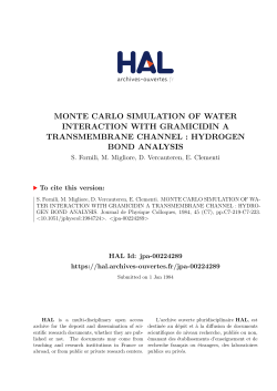monte carlo simulation of water interaction with gramicidin a