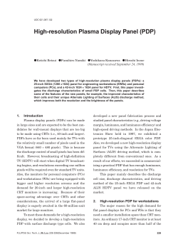 High-resolution Plasma Display Panel (PDP)