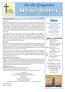 15 June 2016 - Siena Catholic Primary School