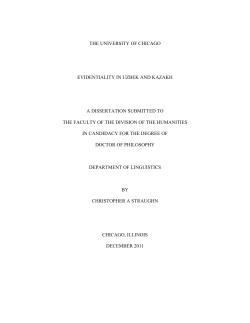 the university of chicago evidentiality in uzbek