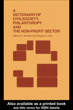 a dictionary of civil society, philanthropy and the non