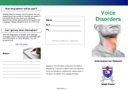 Voice Disorders - Tallaght Hospital