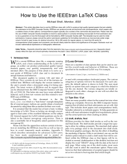 How to Use the IEEEtran LaTeX Class