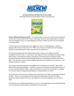 Hi-Chew Introduces All-New Line of Sour Candy Morinaga America