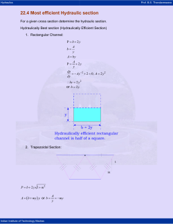 22.4 Most efficient Hydraulic section