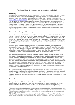 Pakistani communities and identities in Britain.