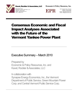 Consensus Economic and Fiscal Impact Analyses Associated with