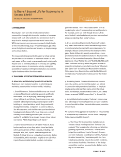 Is There A Second Life For Trademarks In Second Life®?