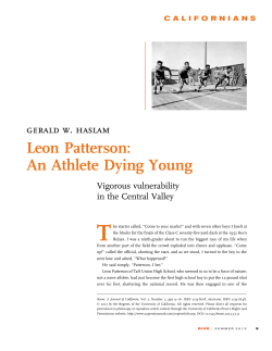 Leon Patterson: An Athlete Dying Young: Vigorous vulnerability in