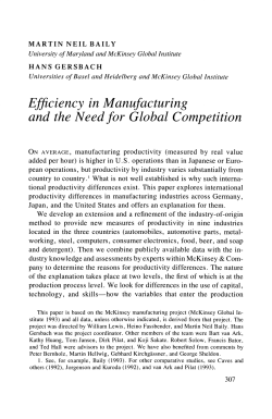 Efficiency in Manufacturing and the Need for Global Competition