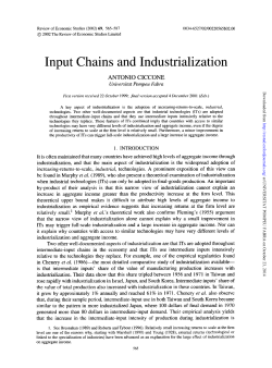 Input Chains and Industrialization - Centre de Recerca en Economia