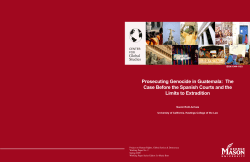 Prosecuting Genocide in Guatemala: The Case Before the Spanish