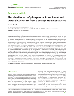 The distribution of phosphorus in sediment and water downstream
