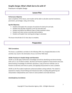 Graphic Design: What`s Math Got to Do with It? Preparation Lesson