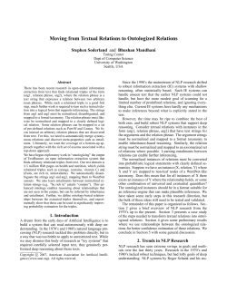 Moving from Textual Relations to Ontologized Relations