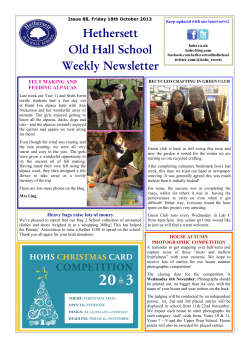 Hethersett Old Hall School Weekly Newsletter