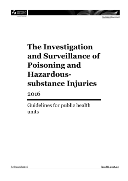 The Investigation and Surveillance of Poisoning and Hazardous
