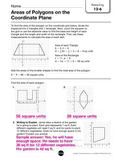 Areas of Polygons on the Coordinate Plane