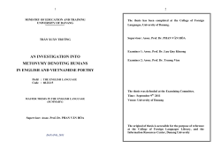 an investigation into metonymy denoting humans in english and