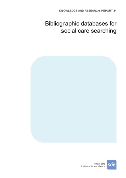 SCIE Report 34: Bibliographic databases for social care searching
