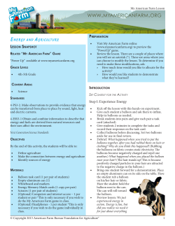 Energy and Agriculture