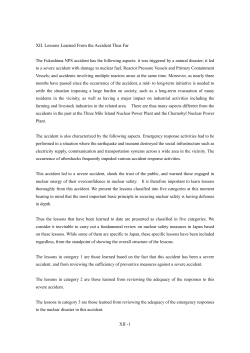 XII -1 XII. Lessons Learned From the Accident Thus Far
