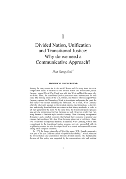 Divided Nation, Unification and Transitional Justice: Why do we