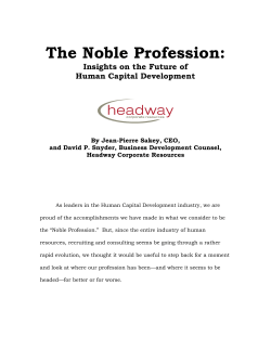 The Noble Profession - Headway Workforce Solutions