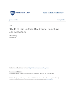 The FDIC as Holder in Due Course