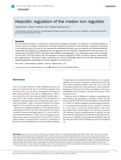 Hepcidin: regulation of the master iron regulator