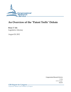 An Overview of the "Patent Trolls" Debate