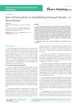Role of External Ear in Establishing Personal Identity