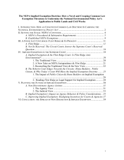 The NEPA Implied Exemption Doctrine