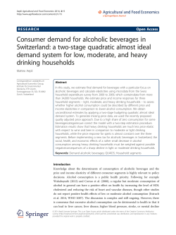 Consumer demand for alcoholic beverages in Switzerland: a two