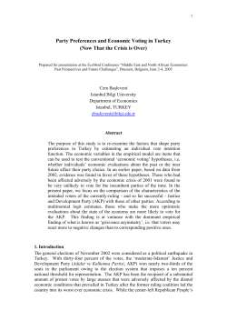 Party Preferences and Economic Voting in Turkey (Now