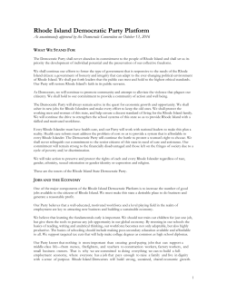 Rhode Island Democratic Party Platform